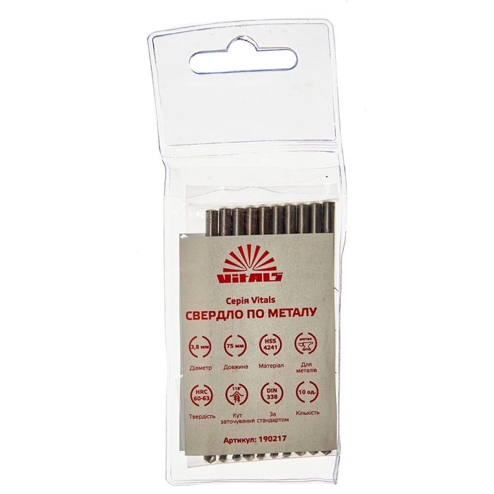 Сверло по металлу HSS 3.8 (10 шт.) Vitals