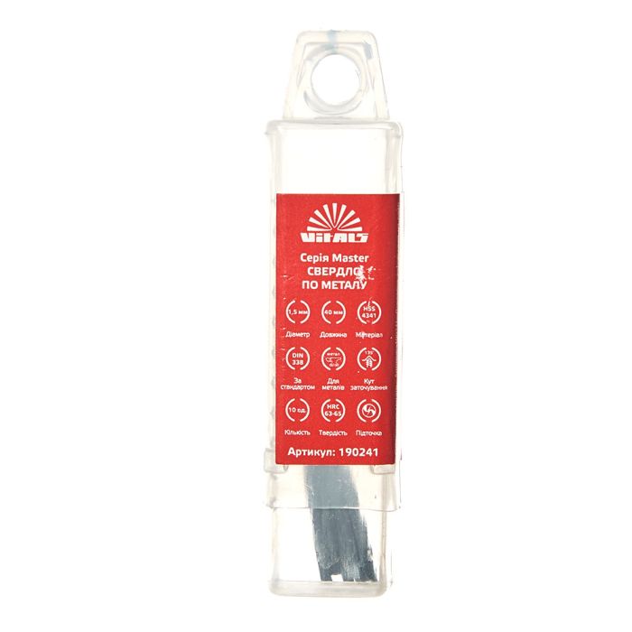 Сверло по металлу HSS 4341 1.5 (10 шт.) Vitals Master