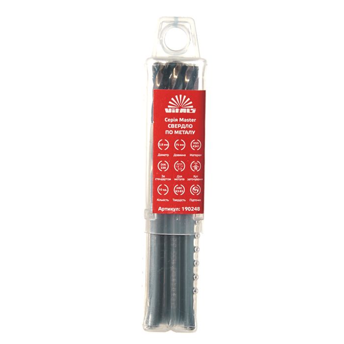 Сверло по металлу HSS 4341 3.8 (10 шт.) Vitals Master