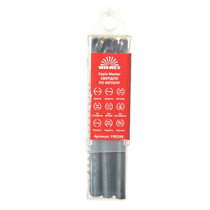 Свердло по металу HSS 4341 6.0 (10 од.) Vitals Master