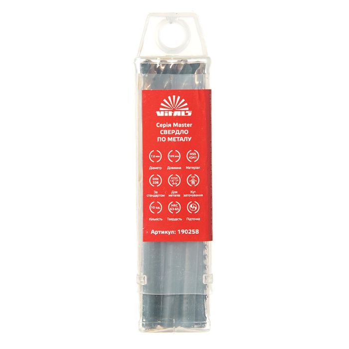 Сверло по металлу HSS 4341 7.0 (10 шт.) Vitals Master