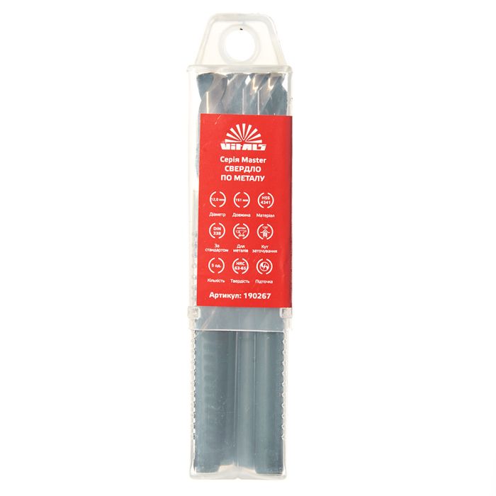 Свердло по металу HSS 4341 12.0 (5 од.) Vitals Master