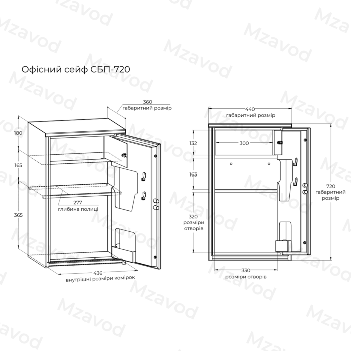 Офисный сейф CБП-720 антрацитово-серый