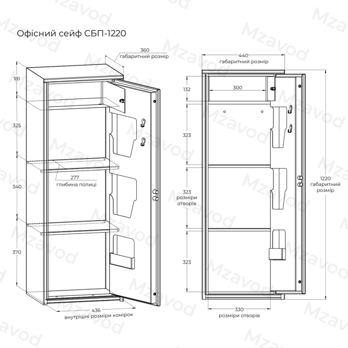 Офисный сейф CБП-1220 антрацитово-серый