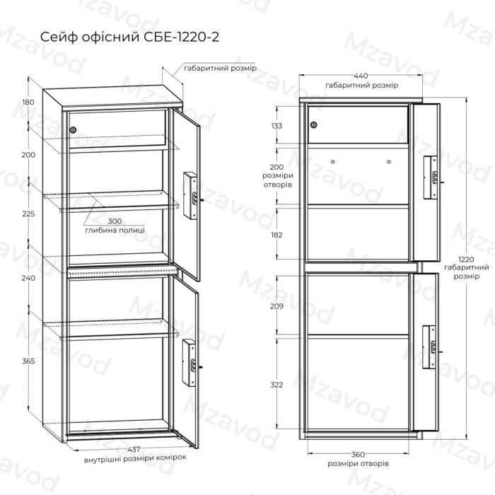 Офисный сейф СБЕ-1220/2 черный