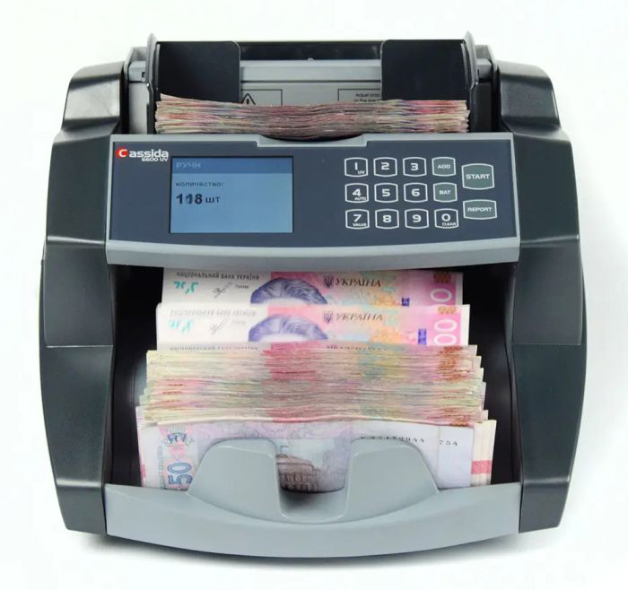 Счетчик банкнот Cassida 6650 LCD UV с калькуляцией по номиналу