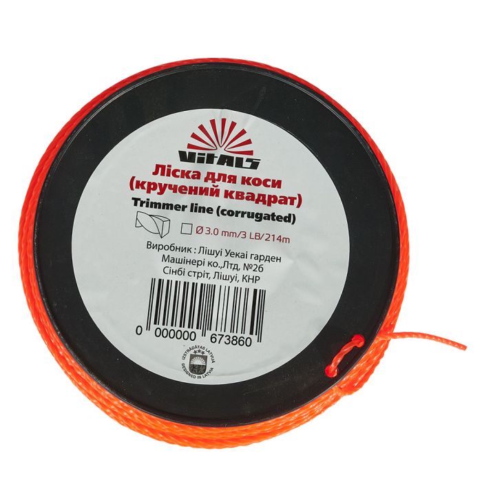 Леска для триммеров в бухте Vitals (крученый квадрат) 3.0мм*3LB (214 м.)