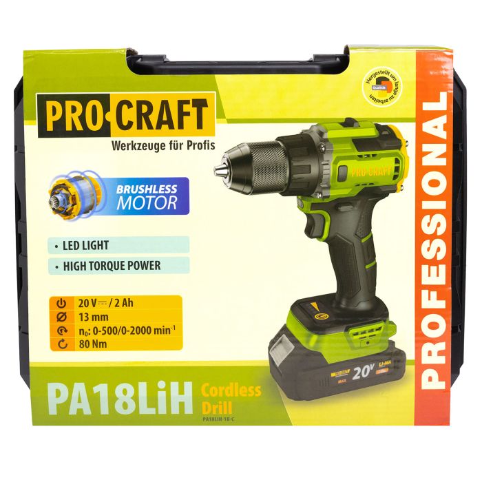 Шуруповерт Procraft PA18LiH (з 1 акб і зп)