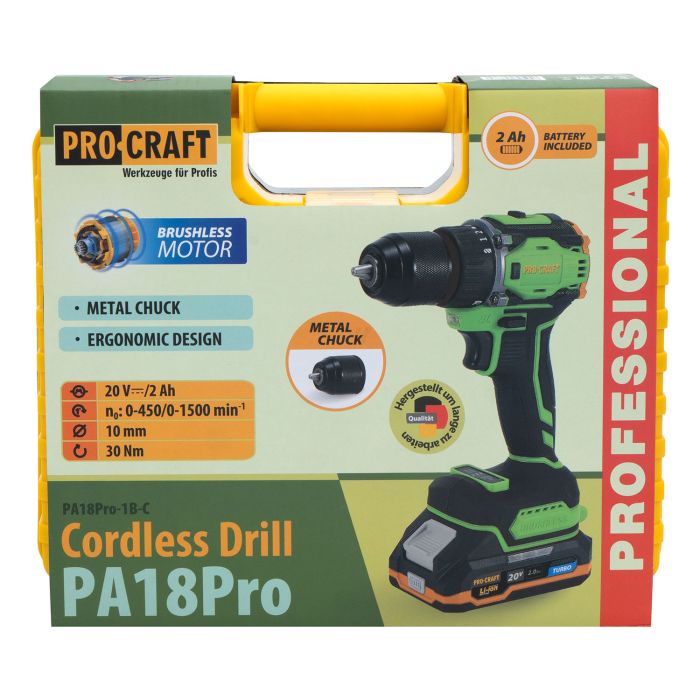 Шуруповерт Procraft PA18Pro (с 1 АКБ 2Ач)