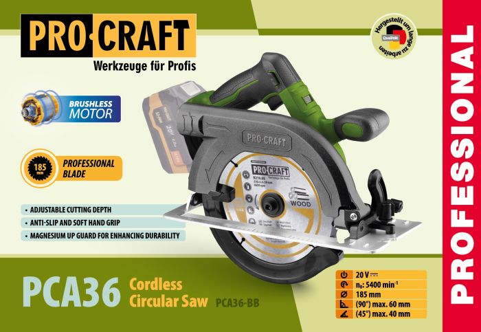 Акумуляторна дискова пила Procraft PCA36 (Без акб та зп)