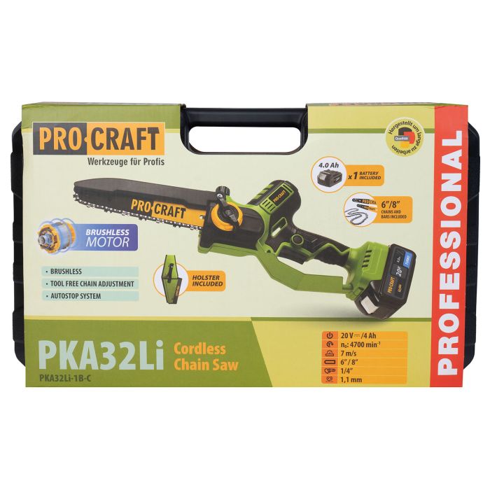 Акумуляторна ланцюгова пилка Procraft PKA32Li (З 1 акб) Кобура