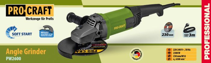 Кутошліфувальна машина Procraft PW2600 230 мм