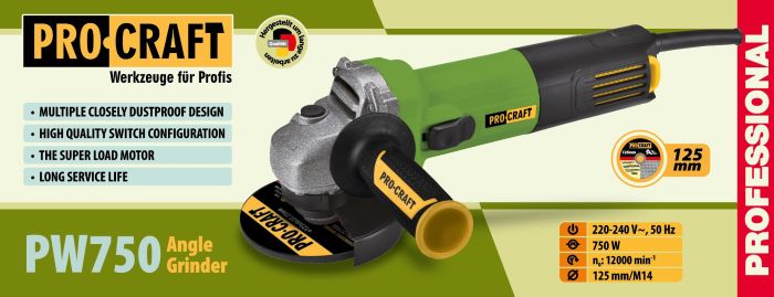 Углошлифовальная машина Procraft PW750 125 мм