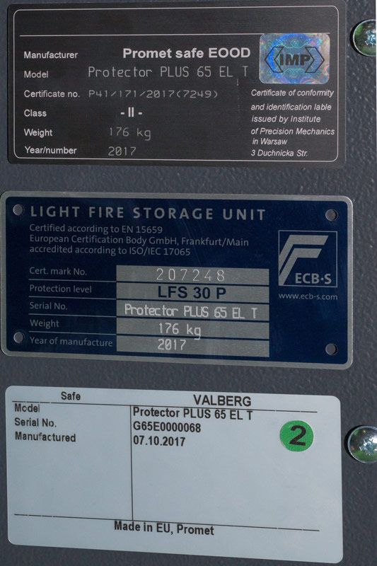 Сейф Valberg Protector PLUS 65T EL