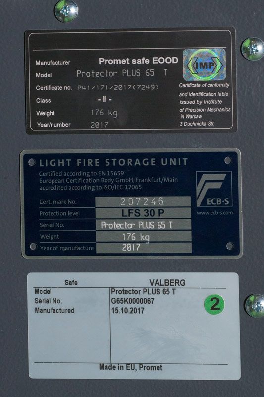 Зломостійкий сейф Valberg Protector PLUS 65T