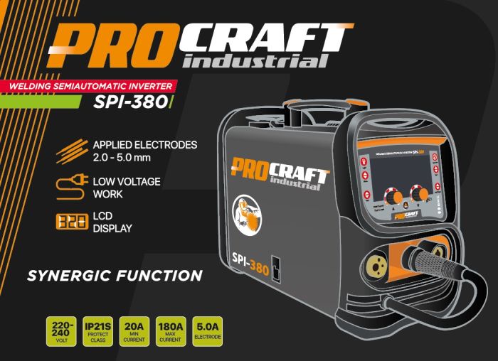 Інверторний зварювальний напівавтомат Procraft industrial SPI380 2026