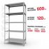 Полочный стеллаж Start 2000x1000x500-5 ZN С20/10/05-5 оцинкованный